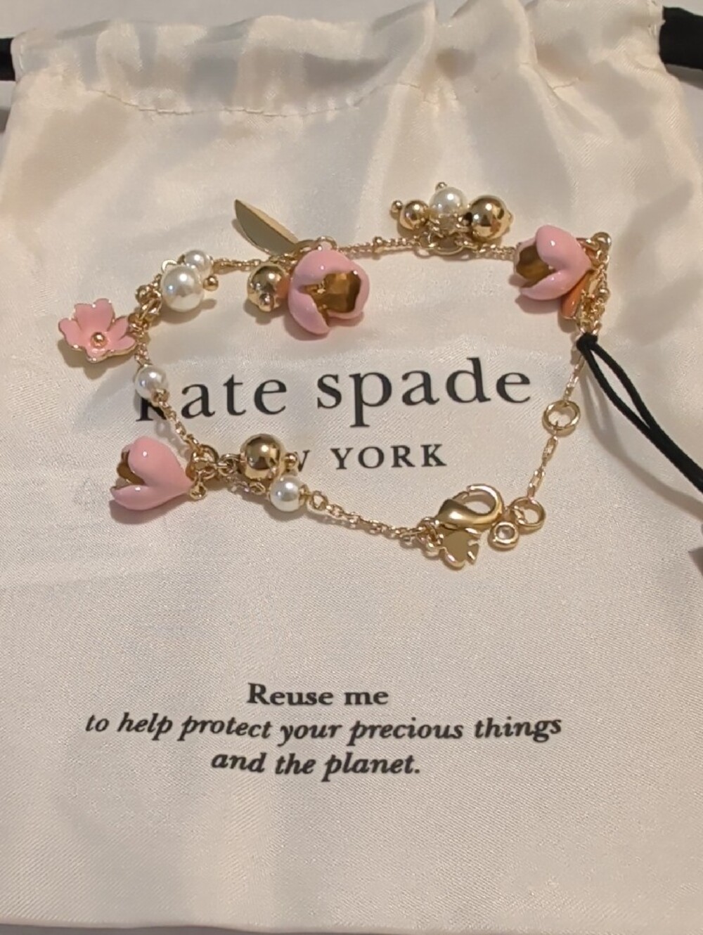 Lovely kate spade new york Cubic Zirconia & Glass Golden Bloom Bracelet NWT